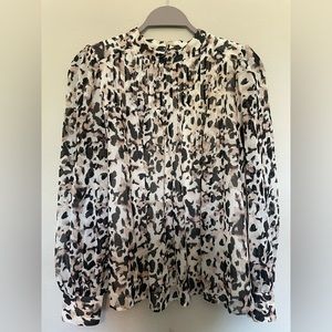 Leopard smocked banana republic top great for work